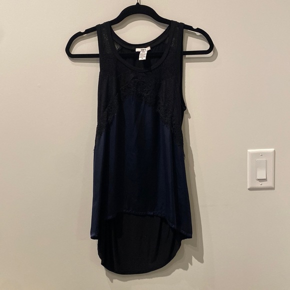 Navy and black tank with lace - Picture 1 of 4